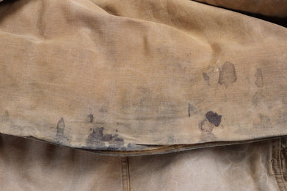 Vintage 1920s 20s tin cloth duck cotton canvas hunting shooting jacket 48” chest Hettrick American workwear work chore