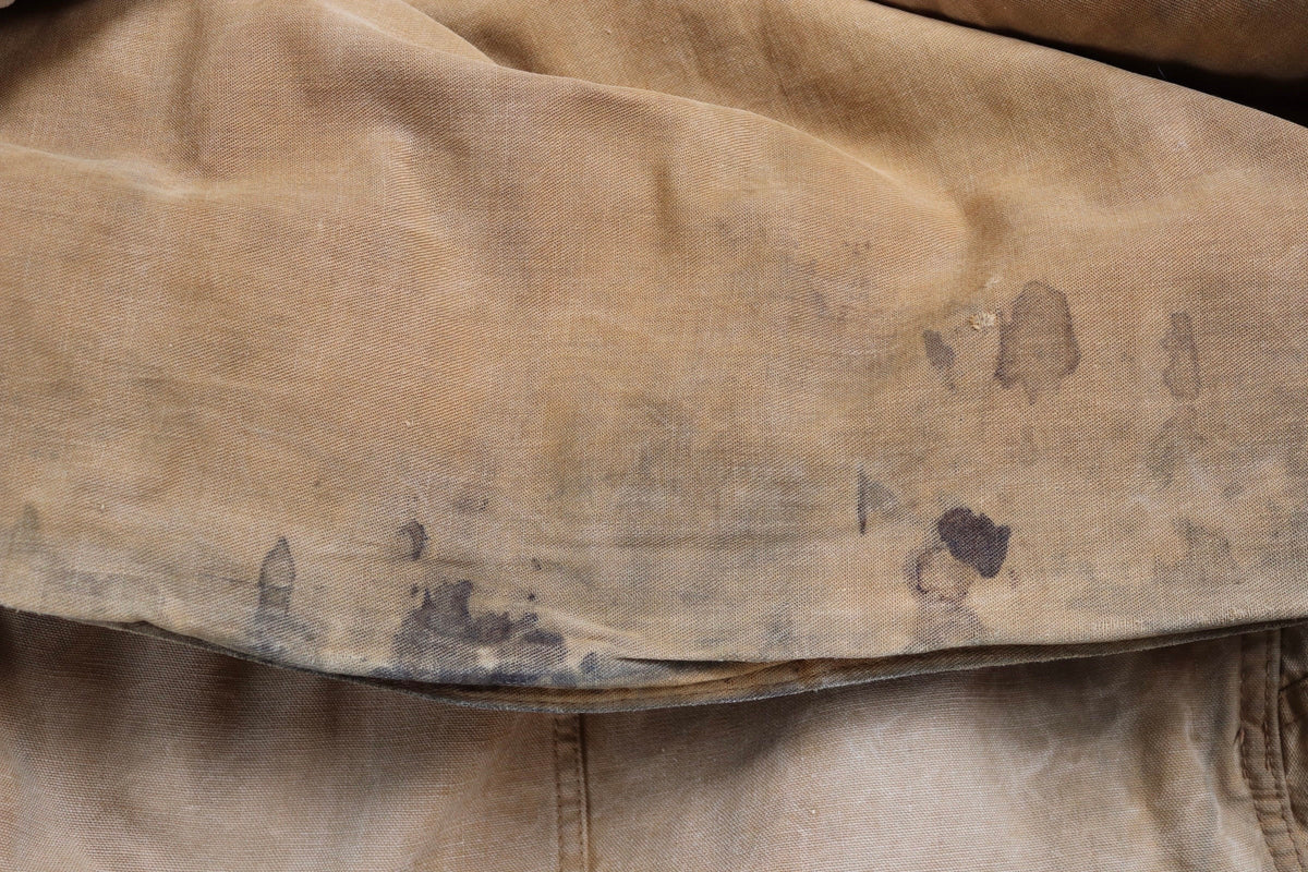 Vintage 1920s hunting jacket - tin cloth - duck cotton canvas - 48” chest - American workwear