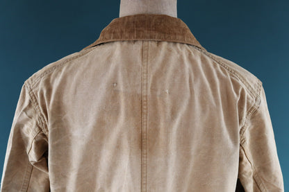 Vintage 1920s hunting jacket - tin cloth - duck cotton canvas - 48” chest - American workwear