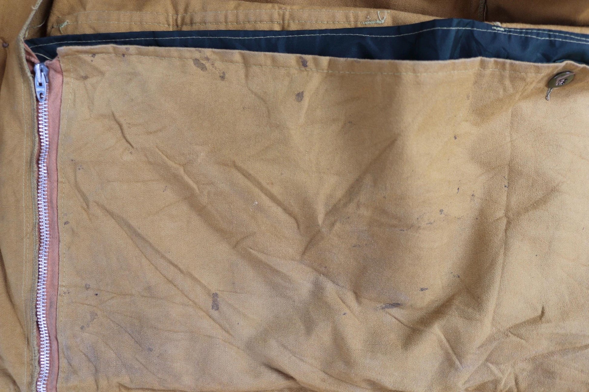 Vintage 1960s hunting jacket - brown tin cloth duck cotton canvas - Canadian workwear - 54” chest