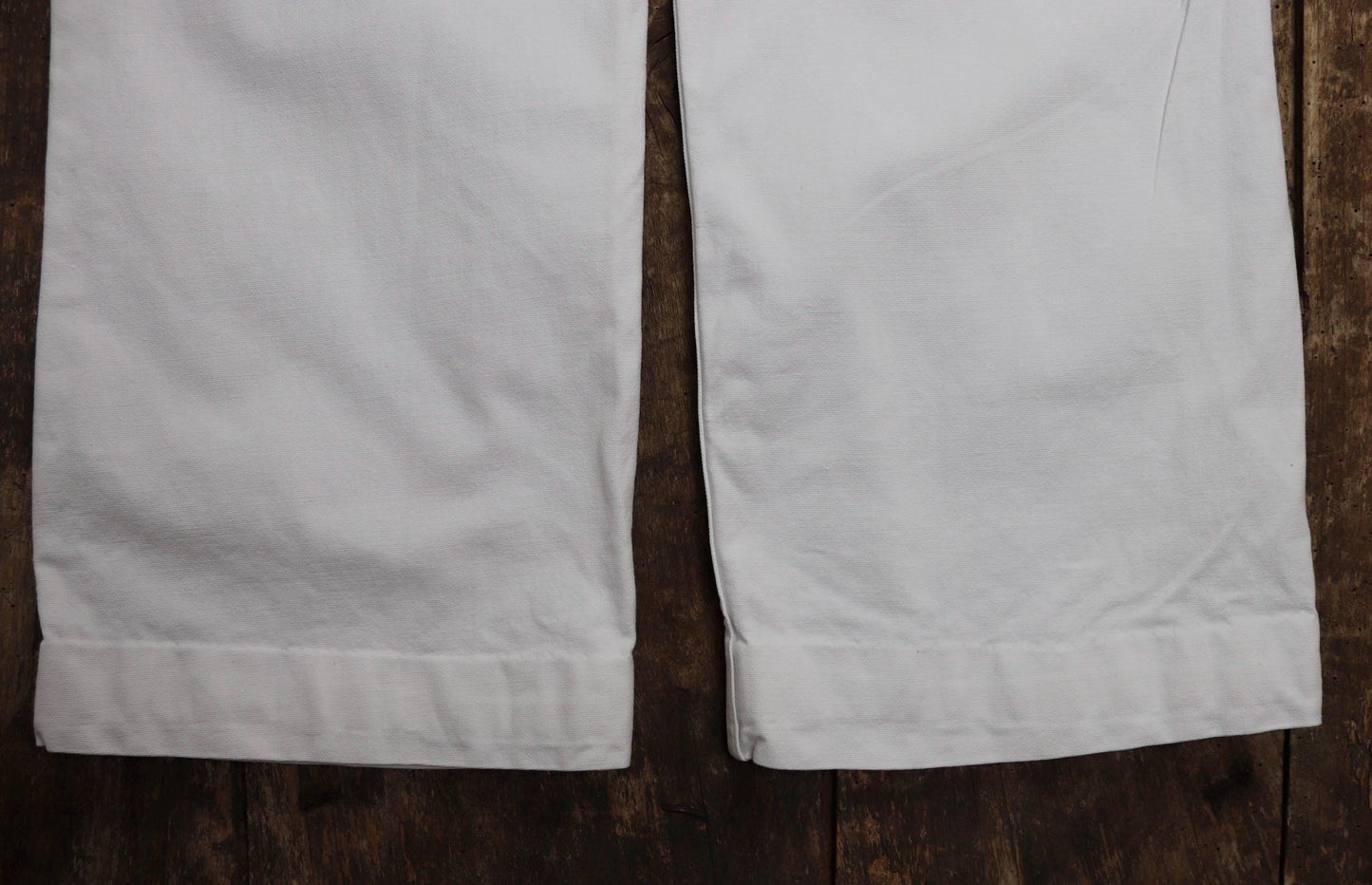 Vintage French trousers pants white cotton 1960s Marine Nationale navy naval 27” x 29” riviera beach bell bottoms fall front