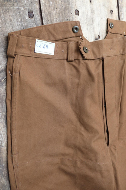 Vintage French chore trousers pants workwear 1960s 1970s SNCF railway railroad engineer work 37” x 28” duck cotton canvas buckle back