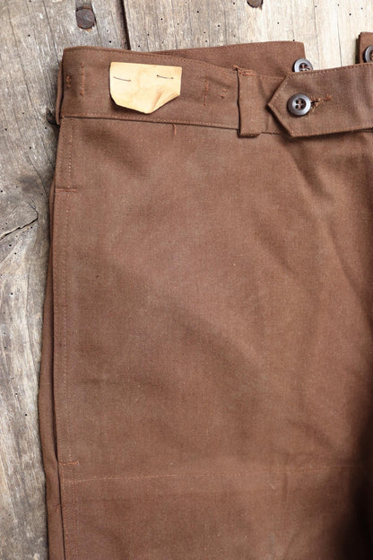 Vintage French chore trousers pants workwear 1960s 1970s SNCF railway railroad engineer work 34” x 29” duck cotton canvas buckle back