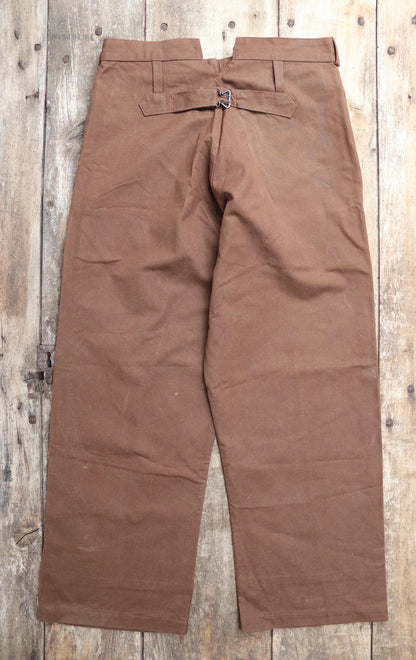 Vintage French workwear trousers - SNCF railway engineer pants - 1960s 70s - 34” x 29” - duck cotton canvas - buckle back