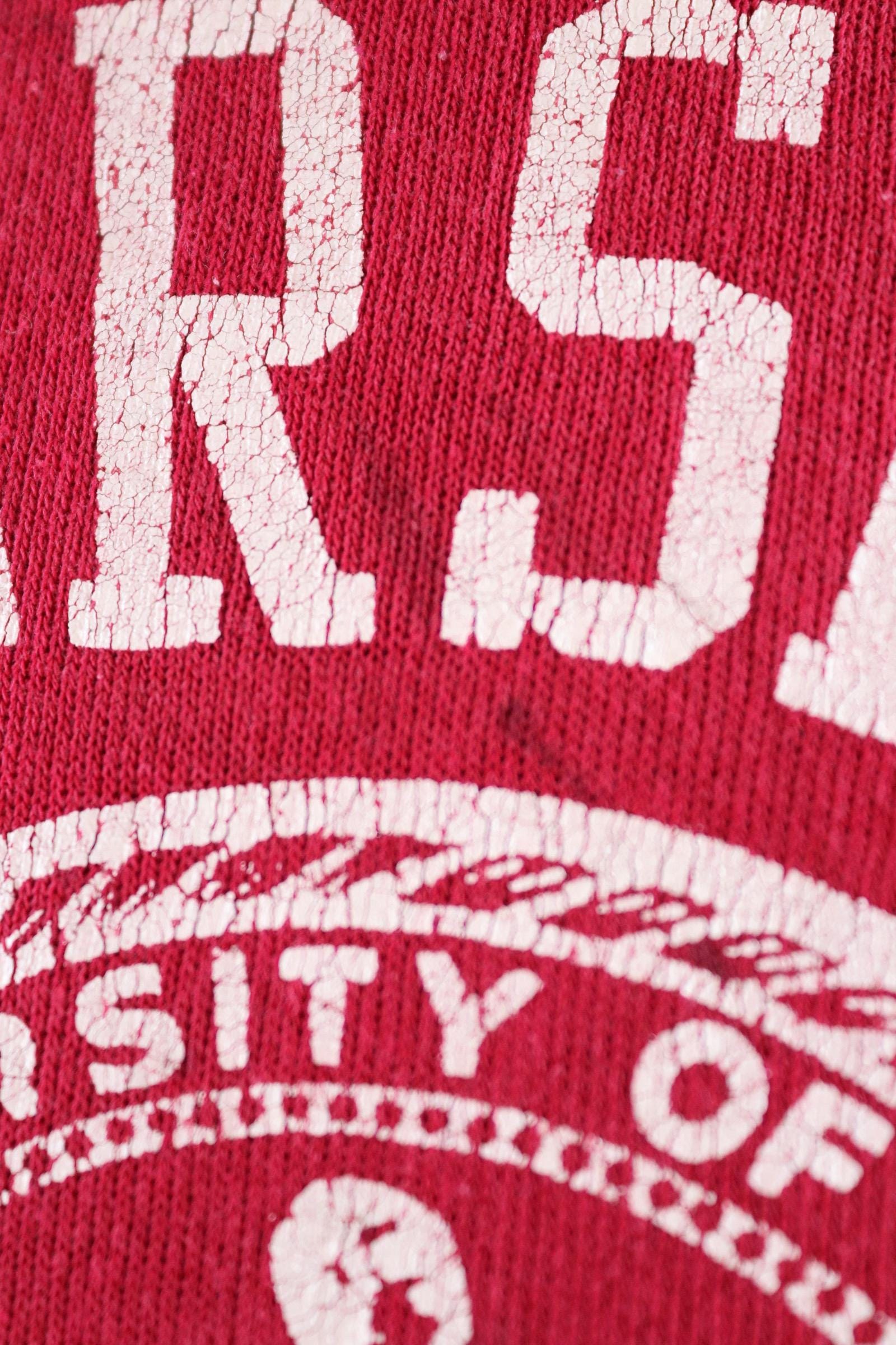 Vintage 1970s 70s 1980s 80s Russel Athletic pink red University of Alabama sweatshirt 48" chest sportswear 50 50