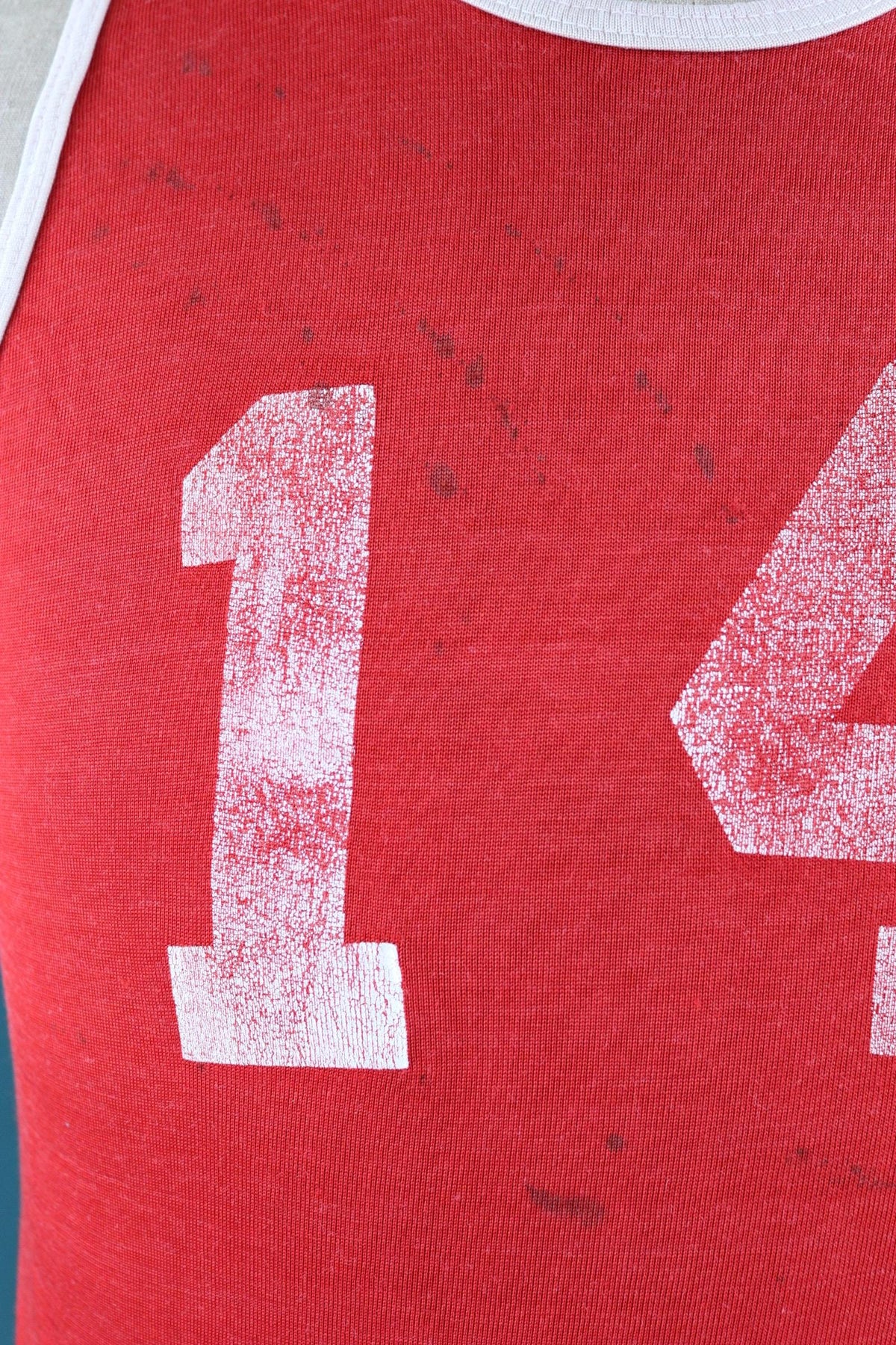 Vintage 1960s durene sportswear vest - red basketball shirt - singlet - 37" chest