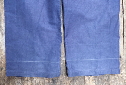 Vintage French workwear overalls dungarees moleskin 1950s 1960s work chore bib brace 27” 28” x 26” bleu de travail