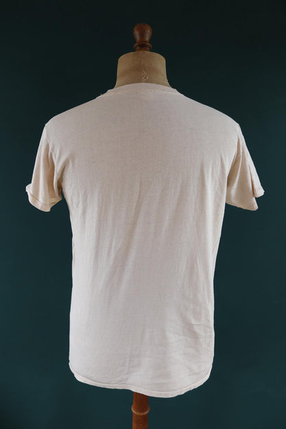 Vintage 1970s 70s cream beige Ziggy Tom Wilson cotton print sports sportswear t shirt 40” chest cartoon character Cedar Point theme park USA