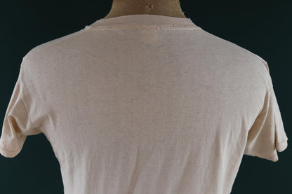 Vintage 1970s 70s cream beige Ziggy Tom Wilson cotton print sports sportswear t shirt 40” chest cartoon character Cedar Point theme park USA