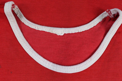 Vintage 1960s 60s vest singlet red white nylon durene 14 athletics sportswear basketball 37" chest