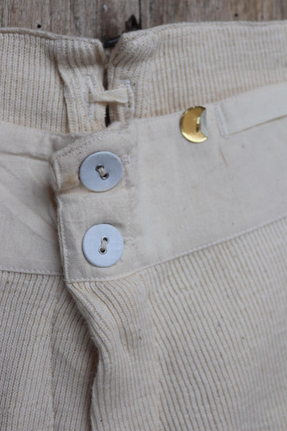 Vintage 1940s WW2 Swedish military underwear - ecru white ribbed cotton long johns - thermal loungewear - 34" x 26"