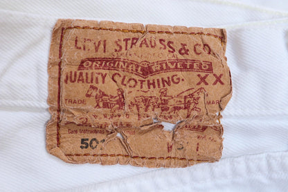 Vintage 2000s 00s Levis 501 Levi Strauss white red tab small e denim jeans button fly 31” x 29” mod