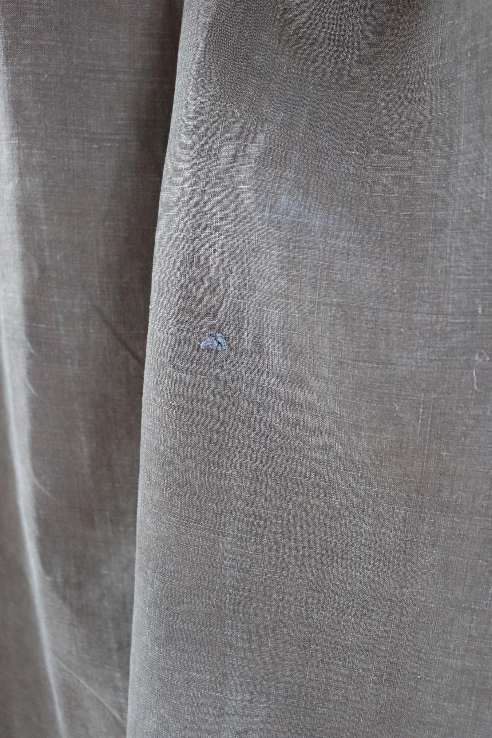 Antique French workwear smock - 1800s 1900s indigo blue cotton biaude - vintage chore shirt - darned repaired - pleated - 68” chest
