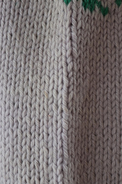 Vintage 1950 50s 1960s 60s chunky knitted wool cowichan sweater cardigan jumper novelty hand made knit thunderbird shawl collar 41” chest