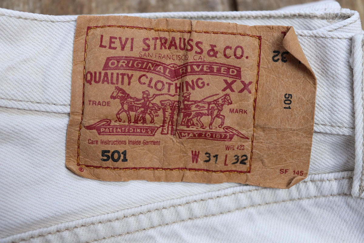 Vintage 2000s Levis 501 jeans - white denim - 29" x 31"