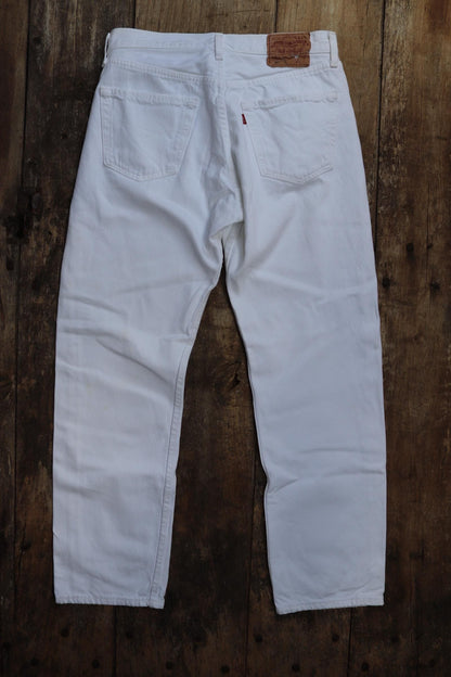 Vintage 2000s Levi's 501 white denim jeans - 31" x 29"