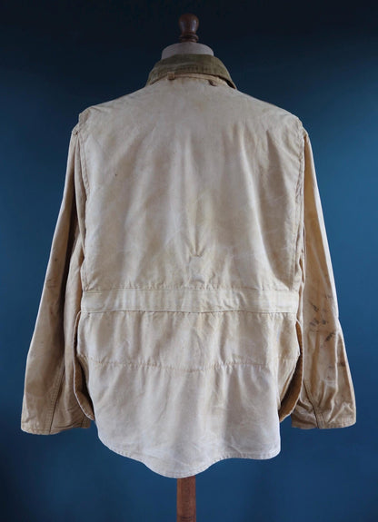 Vintage 1960s 60s tin cloth duck cotton canvas hunting shooting jacket 52” chest American workwear work chore