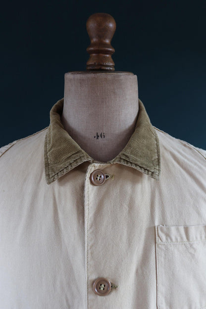 Vintage 1950s 60s workwear jacket - hunting - American Field Hettrick - tan brown duck cotton canvas - 50” chest