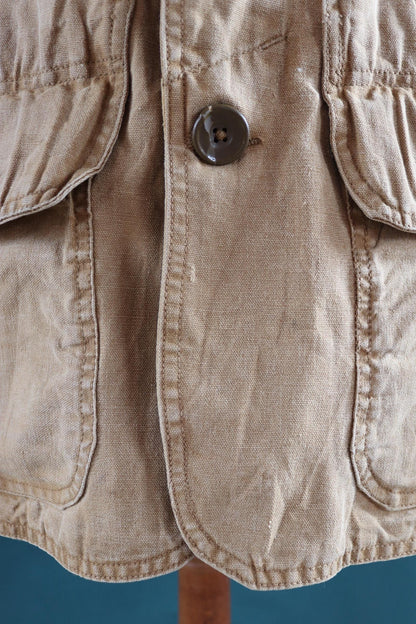 Vintage 1920s 20s 1930s 30s tin cloth duck cotton canvas hunting shooting jacket 46” chest Hettrick American workwear work chore