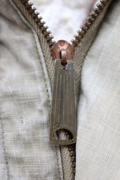 Vintage 1940s 40s WW2 USN US navy naval khaki green military overcoat parka coat jacket foul wet weather 44” chest PT boat torpedo deck