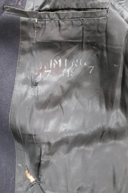 Vintage 1940s pea coat - WW2 USN wool jacket - US navy deck - 41" chest - military - double breasted reefer