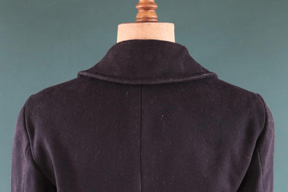 Vintage 1940s 40s WW2 midnight blue USN US navy naval wool pea deck coat jacket 41" chest military double breasted reefer