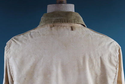 Vintage 1960s 60s tin cloth duck cotton canvas hunting shooting jacket 52” chest American workwear work chore