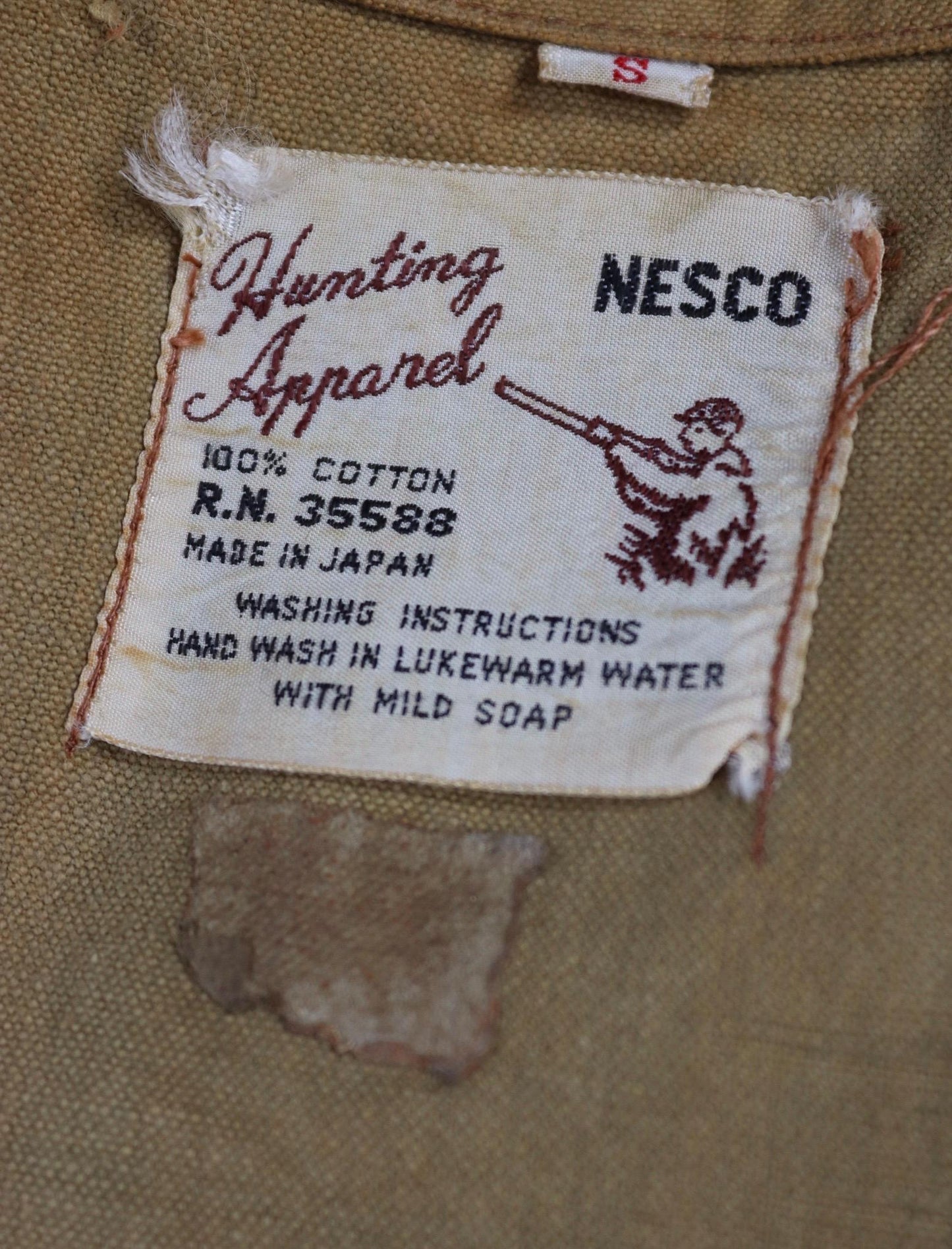 Vintage 1970s 70s 1980s 80s Nesco cotton canvas duck hunting shooting vest waistcoat 43” chest workwear work chore made in Japan