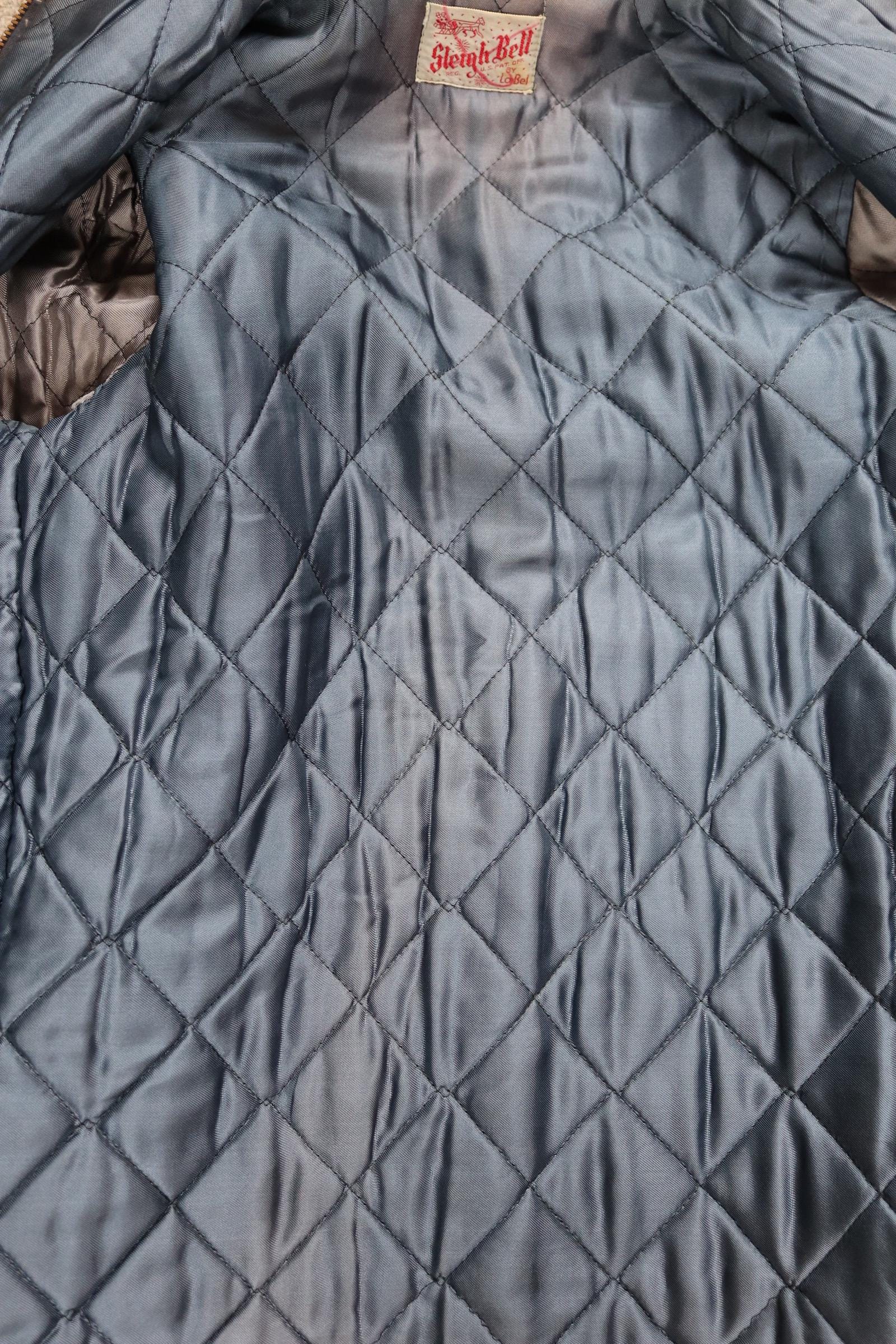 Vintage 1950s gab jacket - red and blue rayon gabardine - Talon zipper - 38" chest - rockabilly mid century clothing