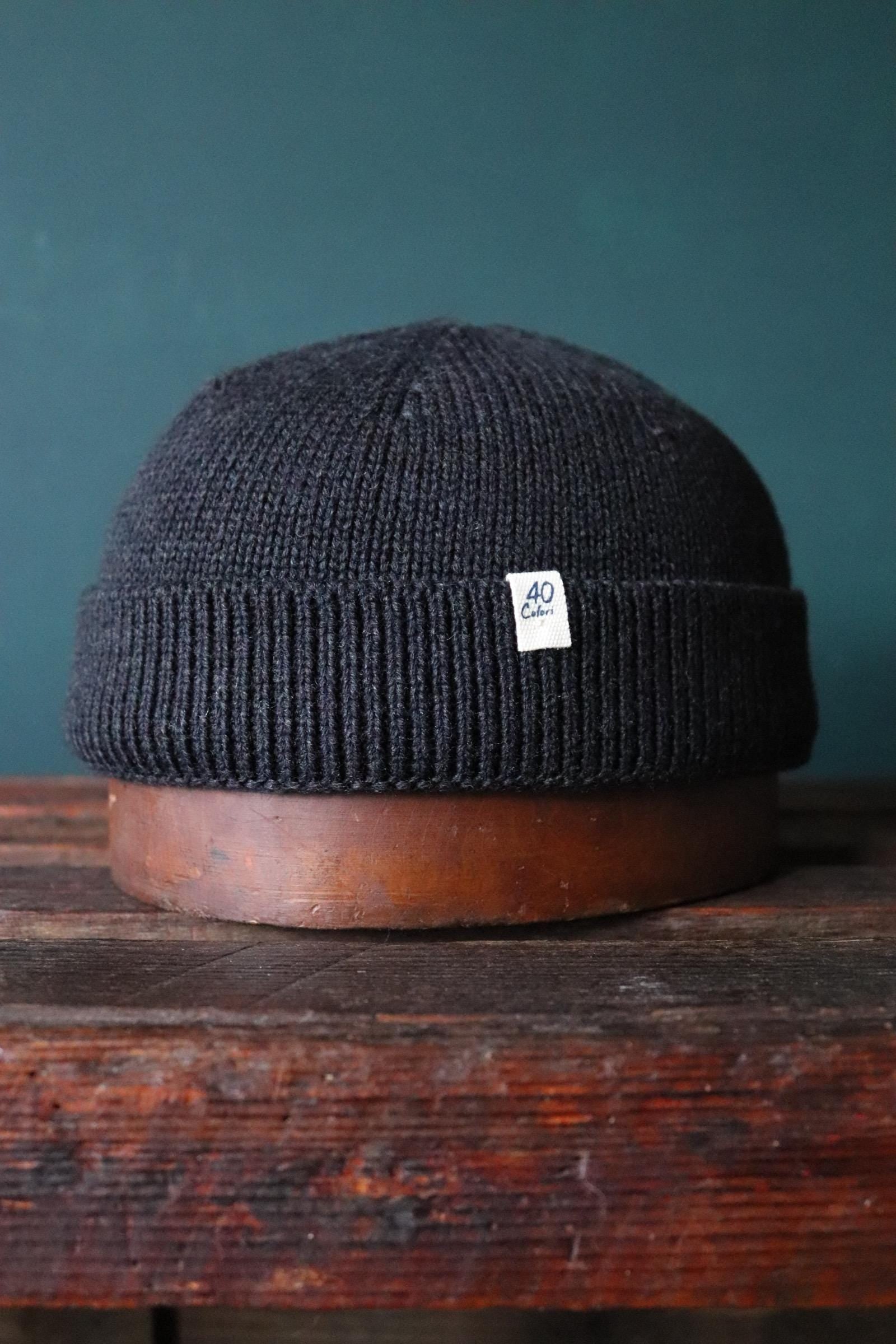 40 Colori 100% merino wool fisherman’s beanie hat watch cap charcoal grey made in Italy