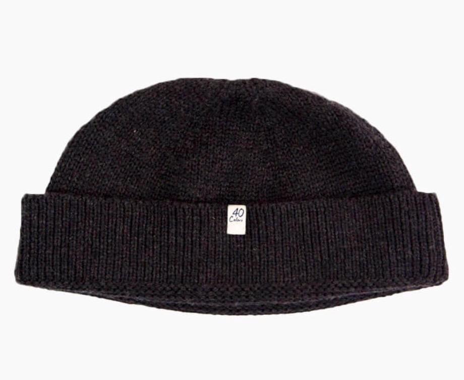 40 Colori 100% merino wool fisherman’s beanie hat watch cap charcoal grey made in Italy