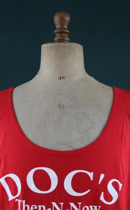 Vintage 1990s 90s red bar pub Ohio print cotton singlet vest sports sportswear t shirt 48” chest