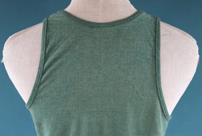 Vintage 1980s 80s green Bucks print cotton singlet vest sports sportswear t shirt 39” chest