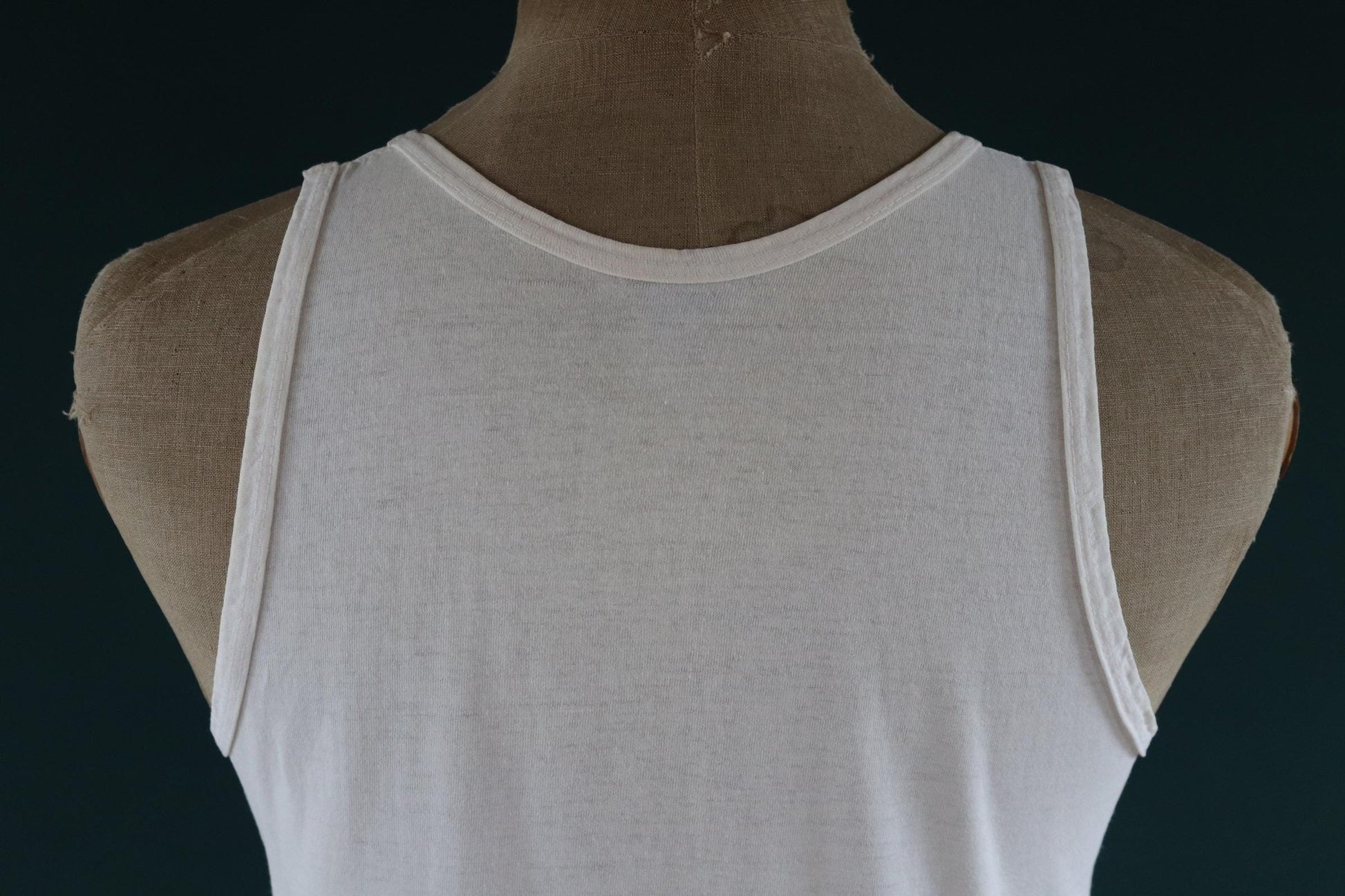 Vintage 1980s 80s 1990s 90s off white Southside Johnny neon print cotton singlet vest sports sportswear t shirt 38” chest