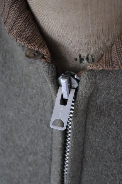 Vintage Lakeland Clicker coat jacket 1950s 1960s grey wool car 40” chest rockabilly shawl collar Talon zipper Union Made hot rod