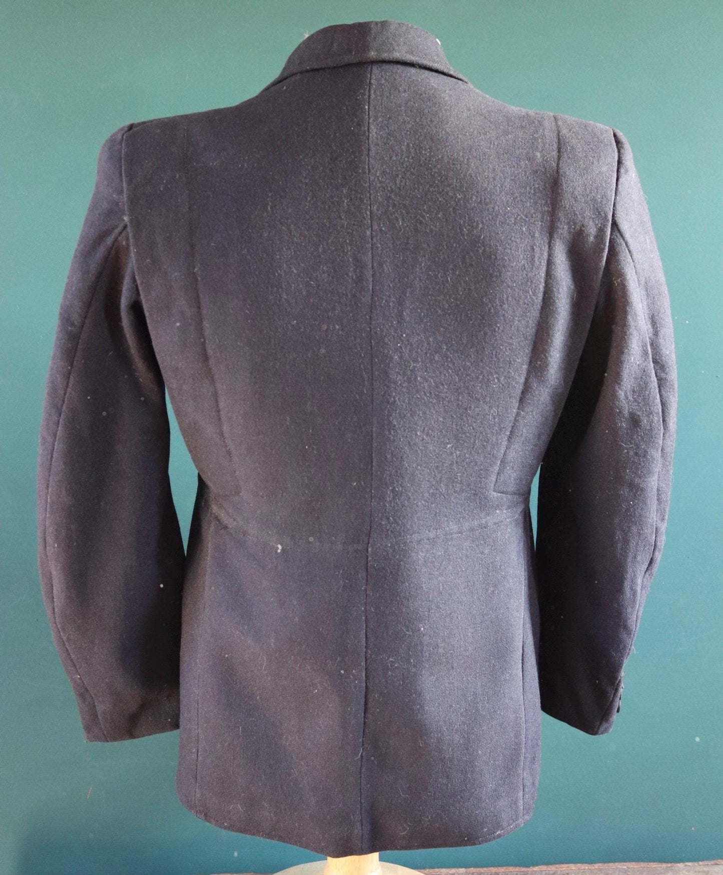 Vintage 1930s 30s indigo blue wool blouson ski jacket 38" chest action back Opti grommet zipper