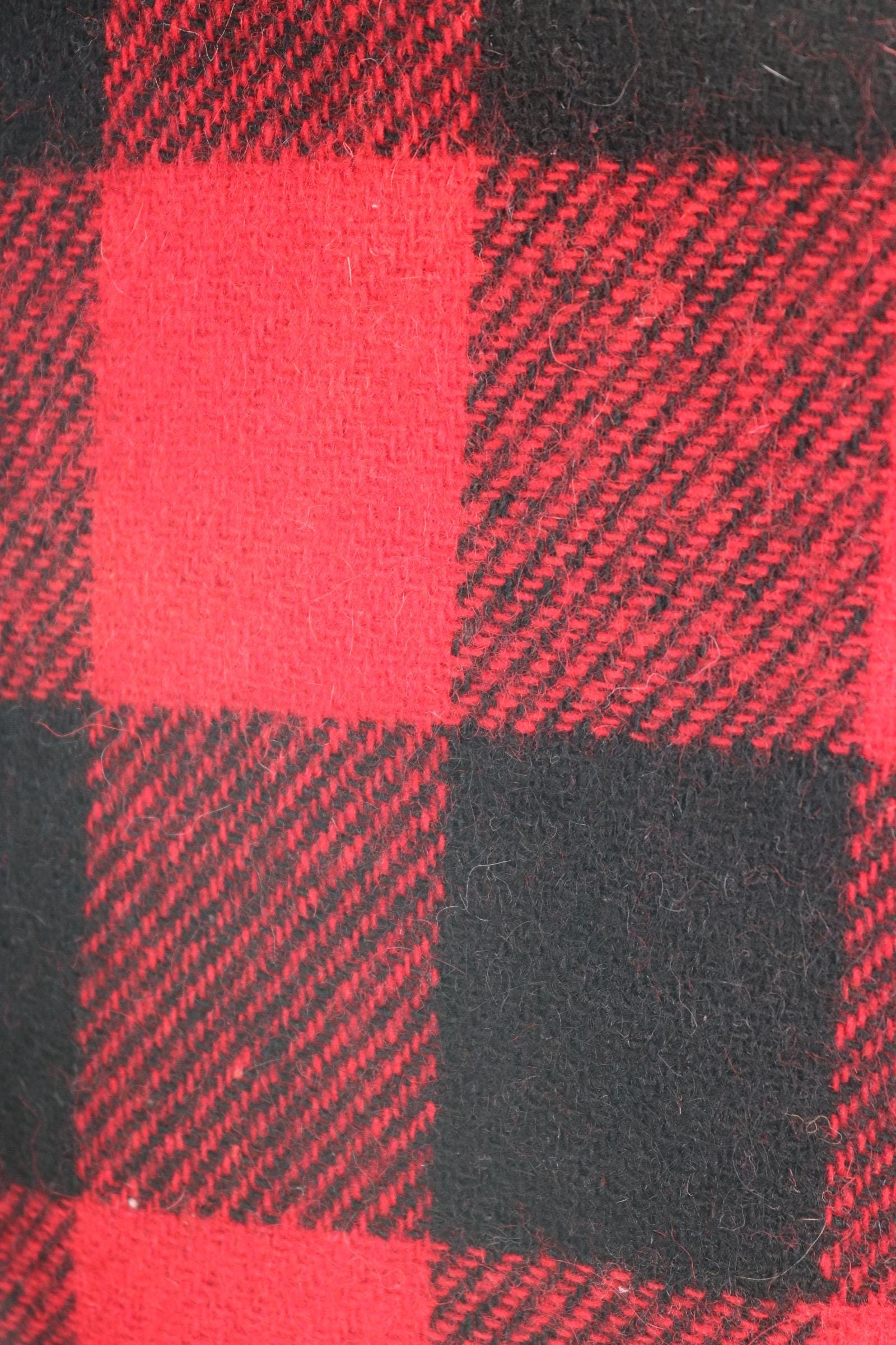 Vintage 1960s 60s 1970s 70s red black buffalo plaid thick wool shirt 5 Brothers 42” chest hunting camping workwear hunting logger