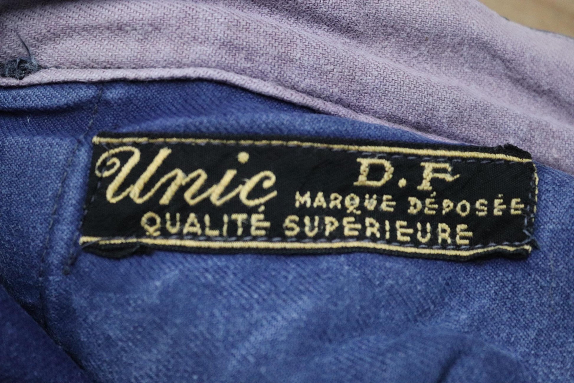 Vintage French workwear trousers pants indigo cotton twill 1940s 1950s work chore 32” x 27”