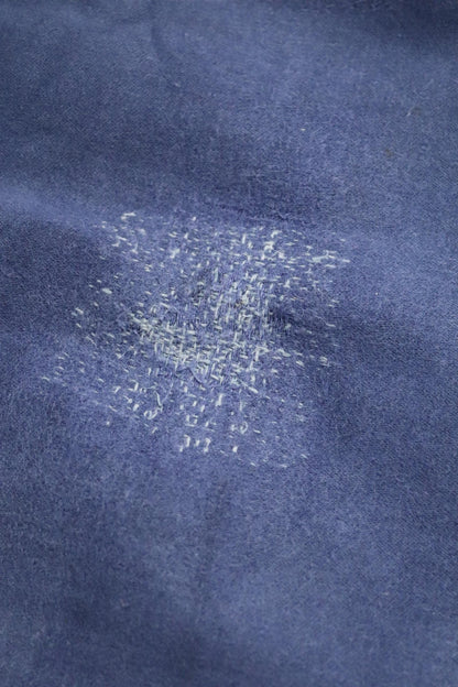 Vintage French workwear overalls - 1960s blue moleskin dungarees - 37" x 28"