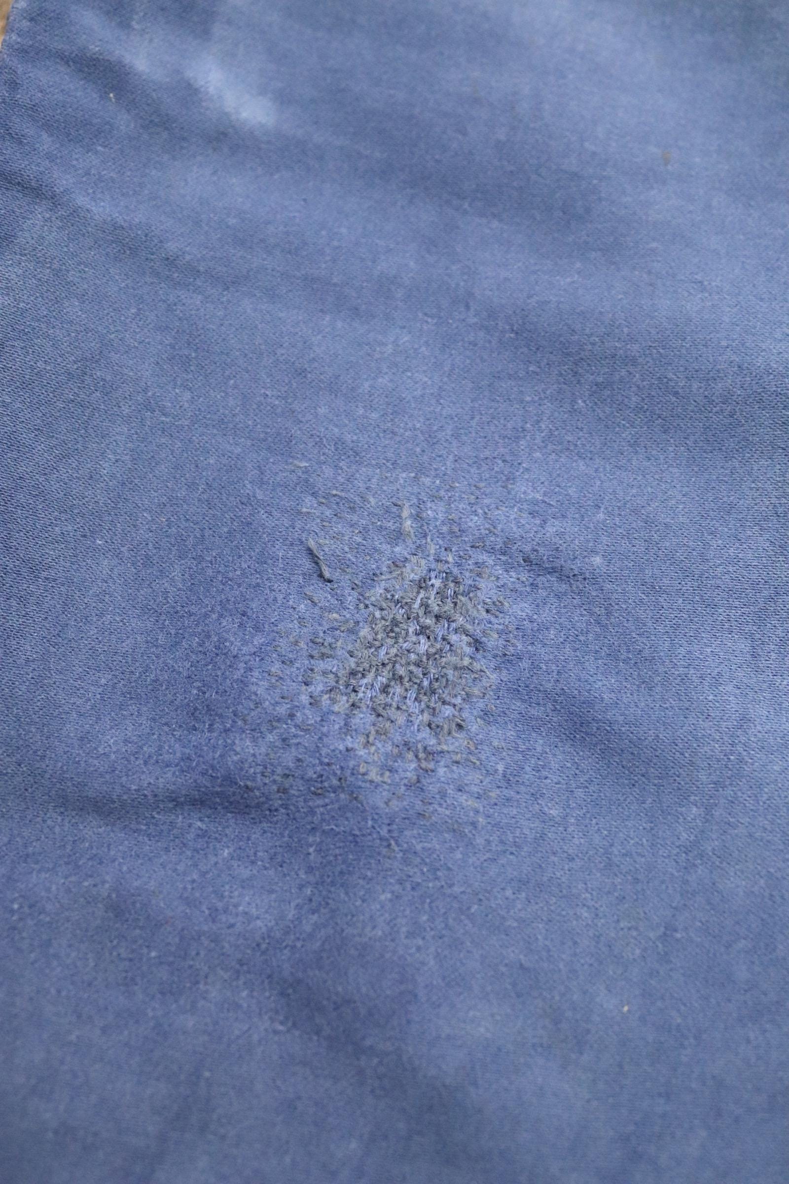 Vintage 1960s French workwear overalls - blue moleskin dungarees - 39” x 28”