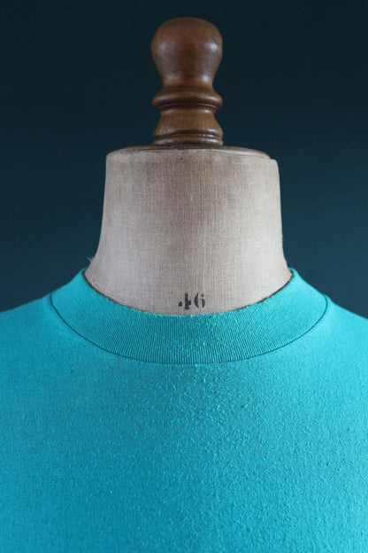 Vintage 1980s 90s surf t shirt - teal green - Kona Coast - palm tree print - sportswear - 38” chest