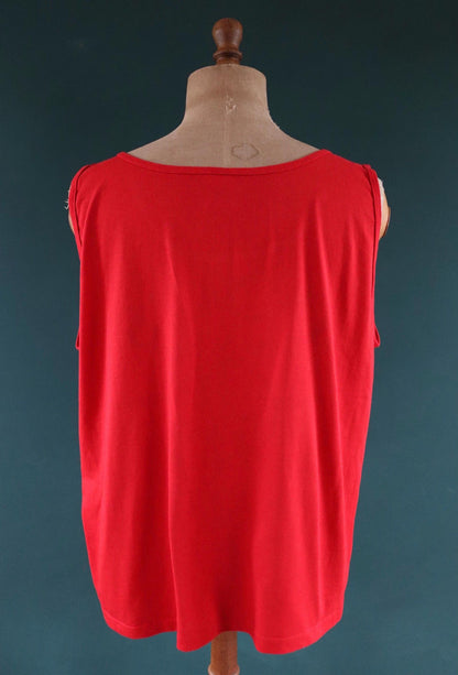 Vintage 1990s 90s red bar pub Ohio print cotton singlet vest sports sportswear t shirt 48” chest