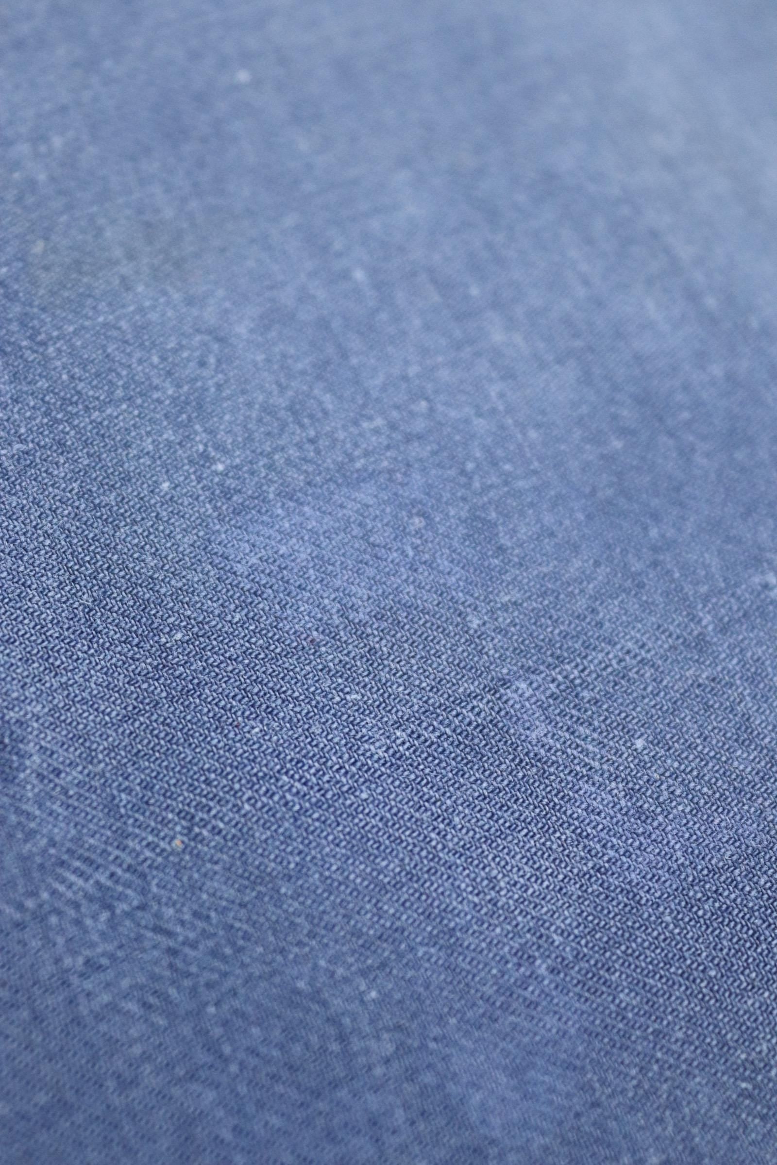 Vintage French workwear shirt 1940s indigo blue cotton work smock pop over 40” chest chore sun faded