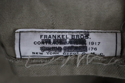 Vintage antique 1910s 10s WW1 M1917 M 1917 US army military doughboy khaki green wool trench great coat overcoat 42” chest