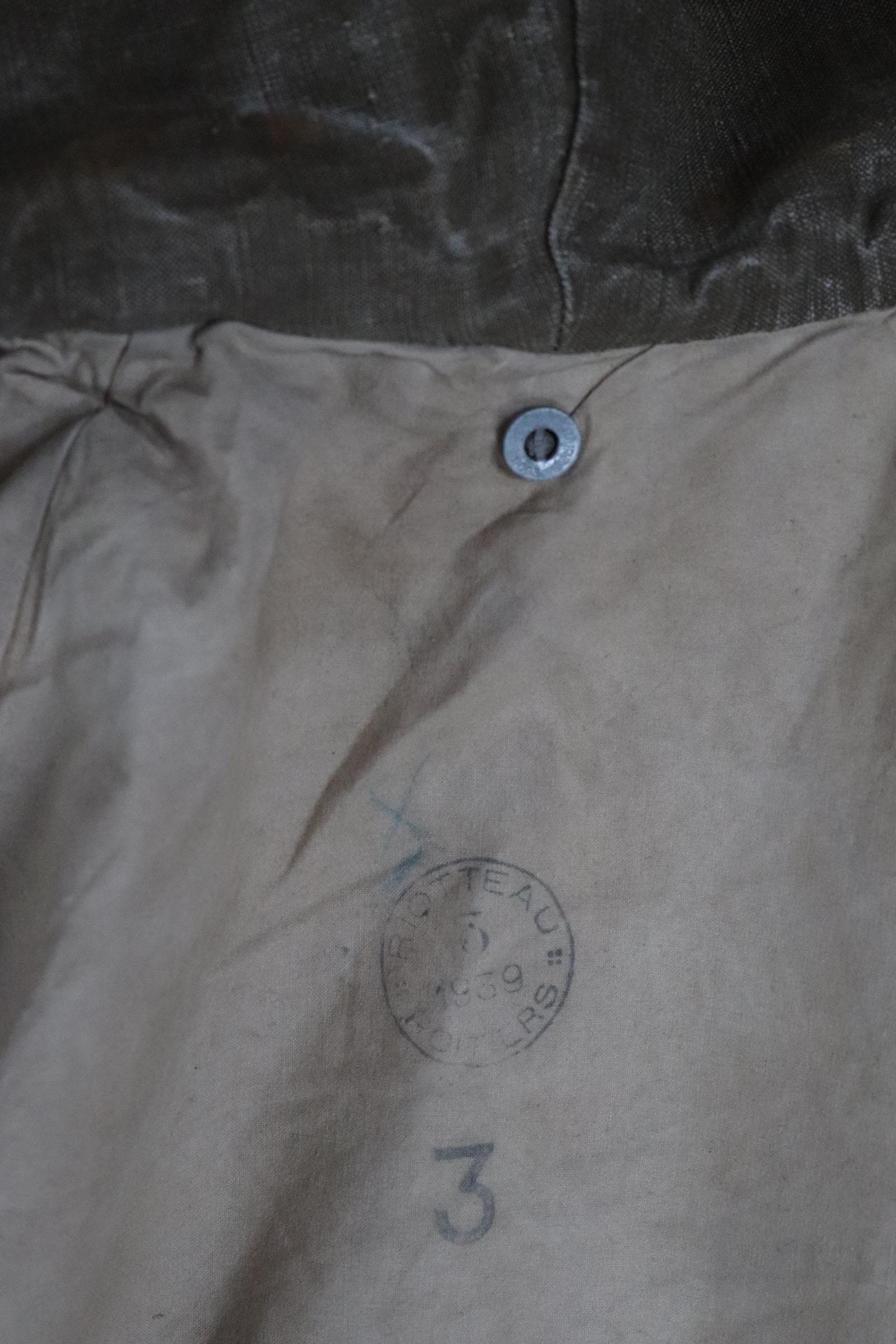 Vintage WW2 French dispatch rider coat - 1930s linen military jacket - disptach rider - M35