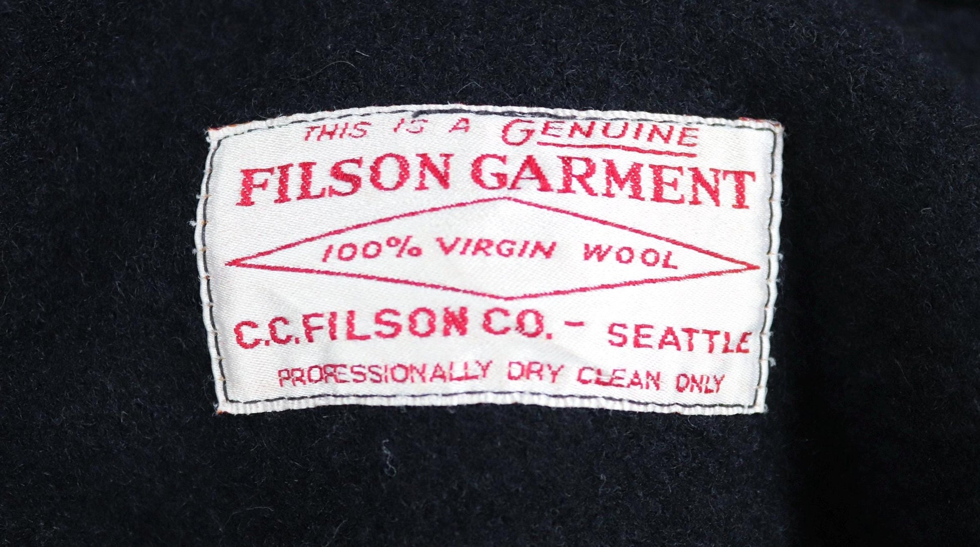 Vintage 1970s 70s CC Filson plain navy blue wool cruiser shirt jacket CPO 47” chest workwear work chore logger camp hunting