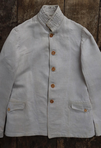 Antique WW1 French linen jacket - 1910s military workwear - 34" chest