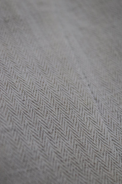 Antique WW1 French linen jacket vintage military 1910s army bourgeron work workwear 34” chest ecru white herringbone
