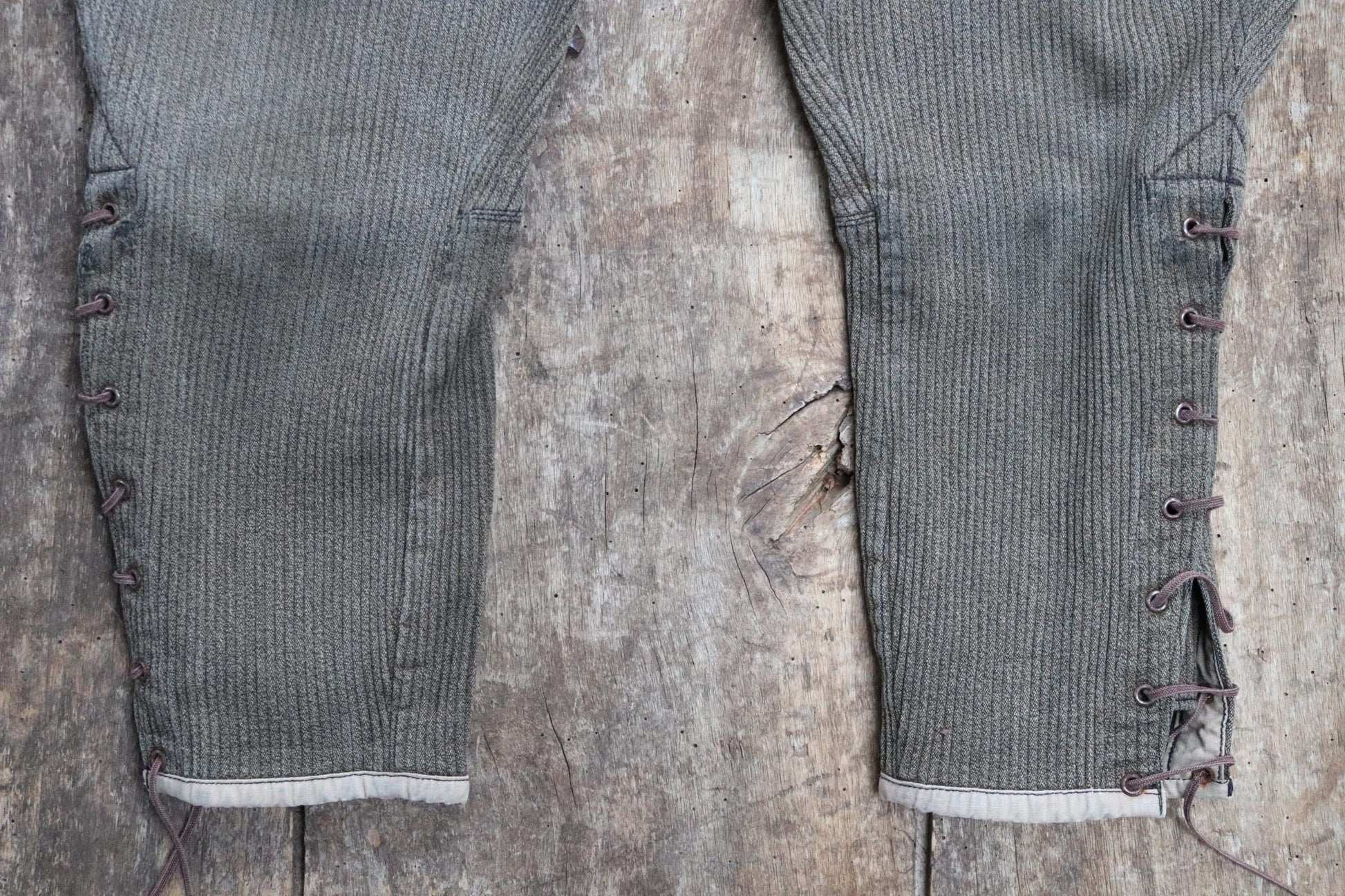 Vintage French workwear trousers pants Mont St Michel brown corduroy hunting riding breeches 32” x 23” jodhpurs 1940s 1950s