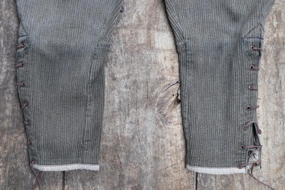 Vintage French workwear trousers pants Mont St Michel brown corduroy hunting riding breeches 32” x 23” jodhpurs 1940s 1950s